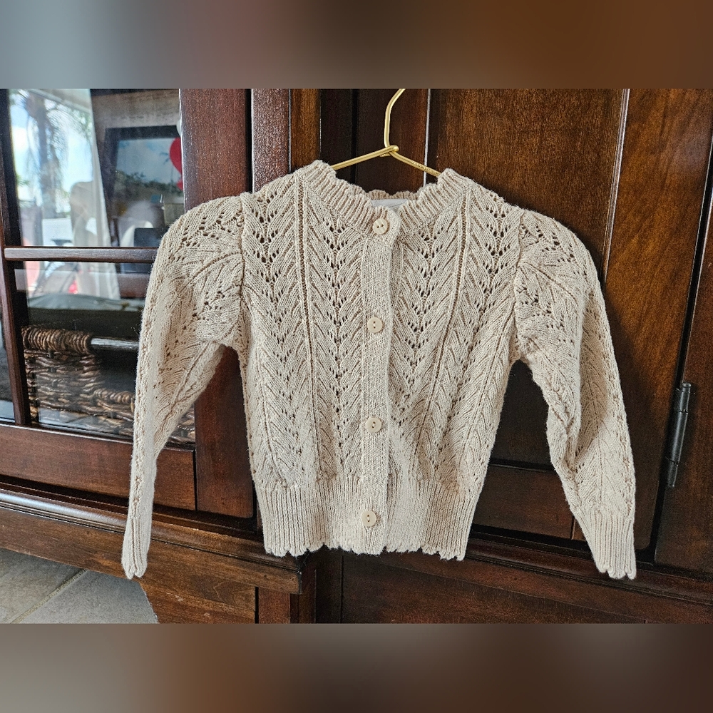 Jamie Kay Tan Knit Cardigan 3-6 Months